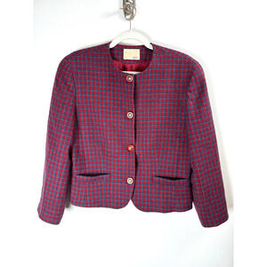 Vintage Pendleton USA Red Virgin Wool Classic Preppy Normcore Old Money Blazer 8